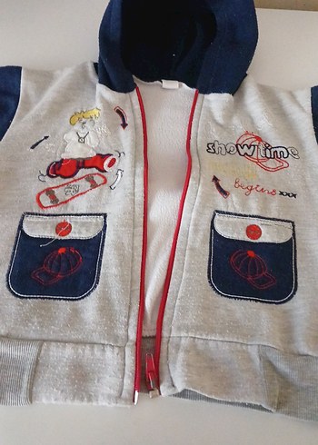 Erkek Çocuk Fermuarlı Kapüşonlu Sweatshirt - Görsel 2