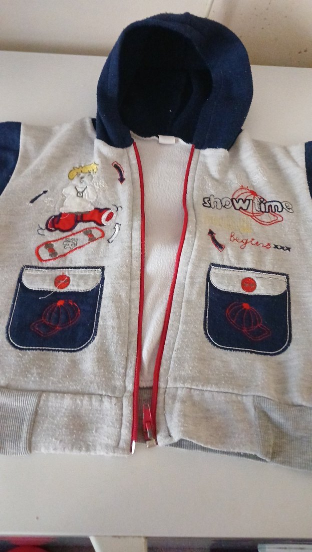 Erkek Çocuk Fermuarlı Kapüşonlu Sweatshirt - Görsel 2