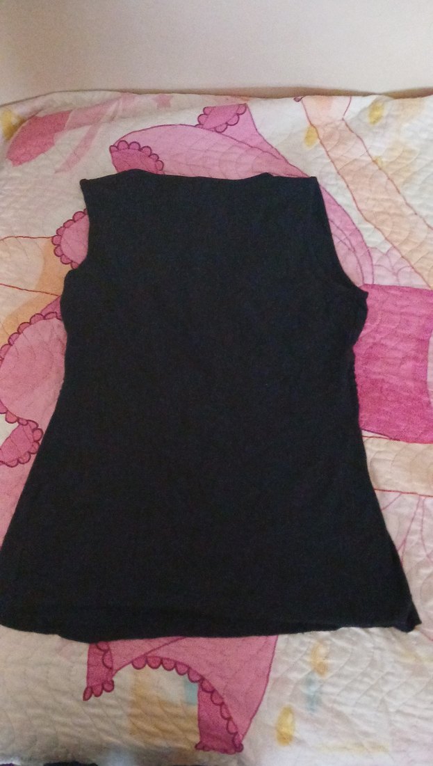 Siyah V Yakalı Kolsuz Bluz - Görsel 3