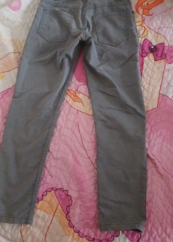 Erkek Gri Rahat Kesim Düğmeli Pantolon - Görsel 3