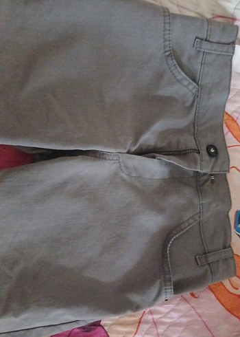 Erkek Gri Rahat Kesim Düğmeli Pantolon - Görsel 2