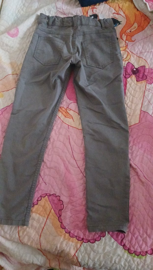 Erkek Gri Rahat Kesim Düğmeli Pantolon - Görsel 3