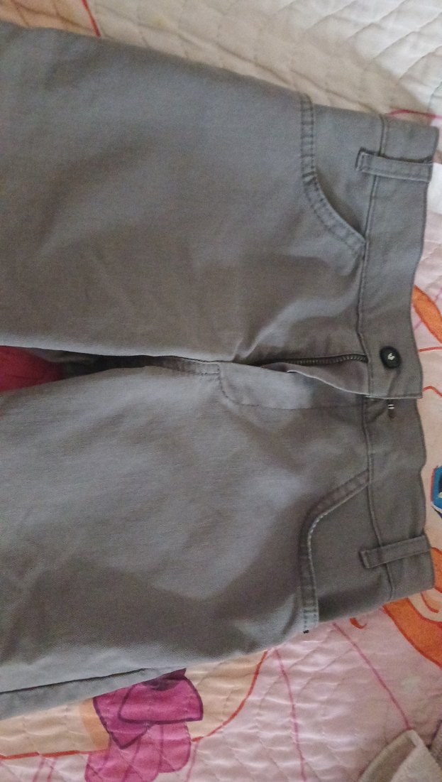 Erkek Gri Rahat Kesim Düğmeli Pantolon - Görsel 2