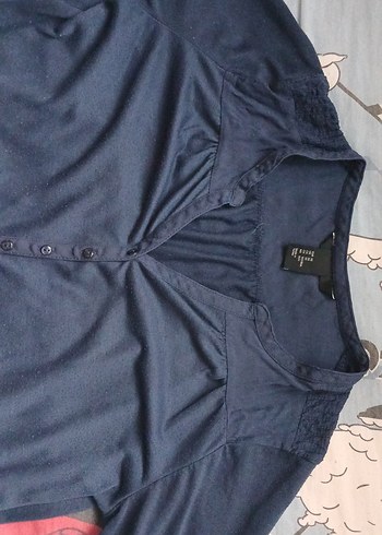 Lacivert V Yaka bluz - Görsel 2