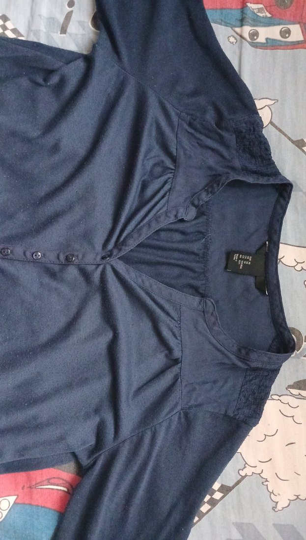 Lacivert V Yaka bluz - Görsel 2