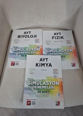 3D Yayınları AYT Biyoloji, Fizik, Kimya Simülasyon Denemeleri
