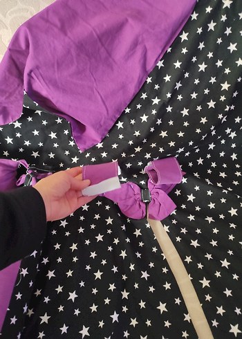 Yıldız Desenli Mor Bebek Uyku Seti - Görsel 3