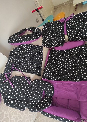 Yıldız Desenli Mor Bebek Uyku Seti - Görsel 10