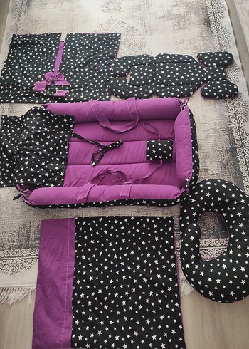 Yıldız Desenli Mor Bebek Uyku Seti - Görsel 2