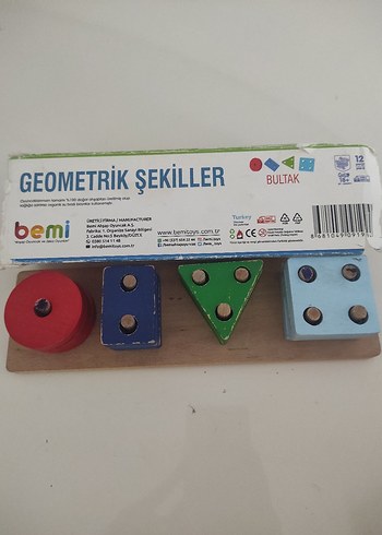 Bemi Renkli Geometrik Şekiller Eğitici Oyuncak