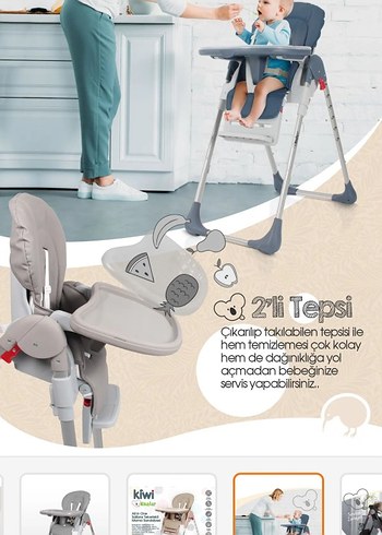  Beden gri Renk kiwi koala plus mama sandalyesi