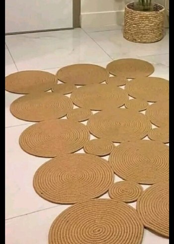 Çağdaş Açık Kahverengi jut kilim