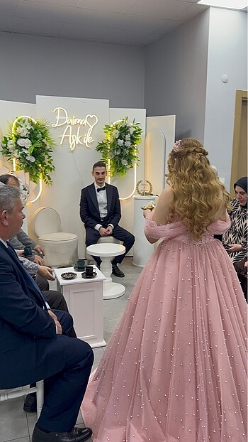 36 Beden pembe Renk vagzalli model nişanlık