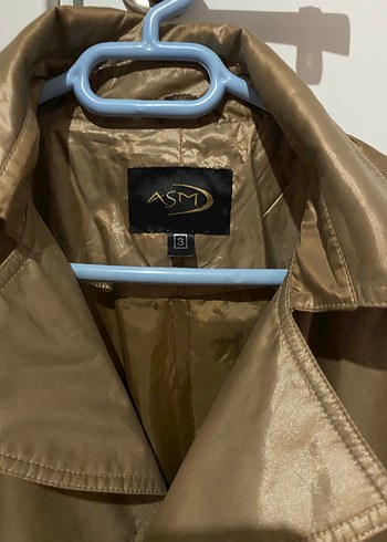 Bej Deri Kadın Trençkot - Görsel 3