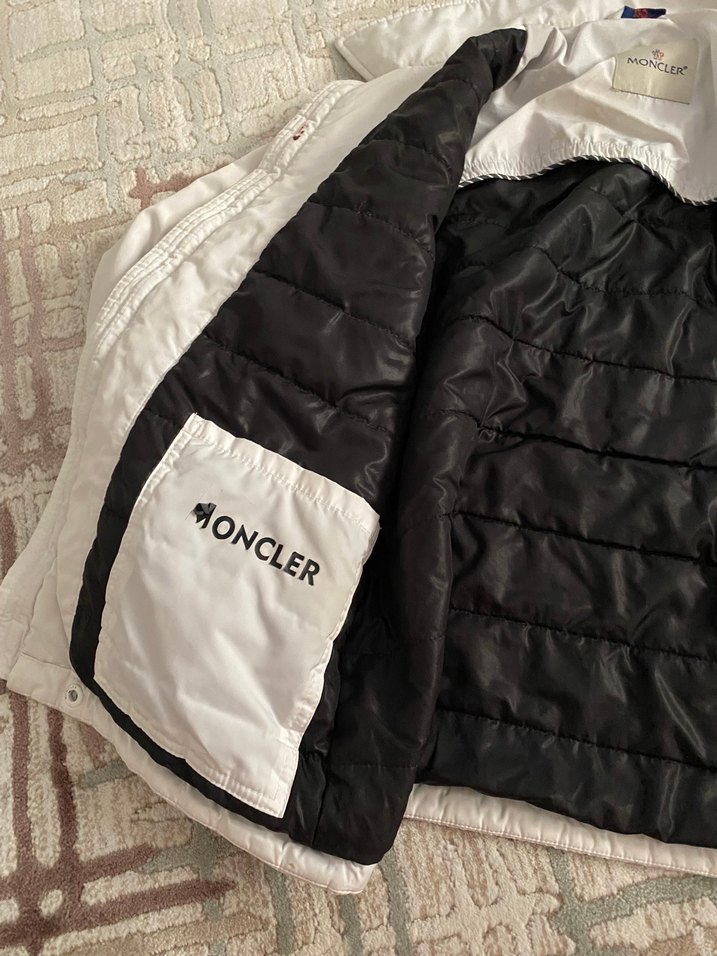 Beyaz Fermuarlı Kadın Midi Ceket - Görsel 4