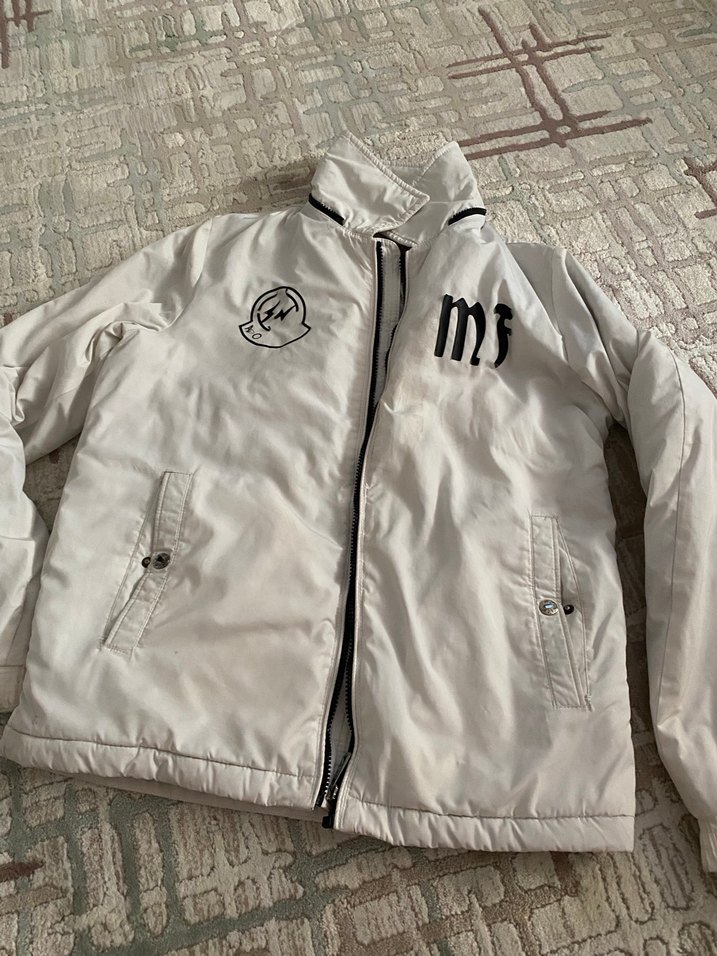 Beyaz Fermuarlı Kadın Midi Ceket - Görsel 2