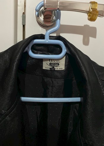 Düğmeli Siyah Deri Midi Trençkot - Görsel 3