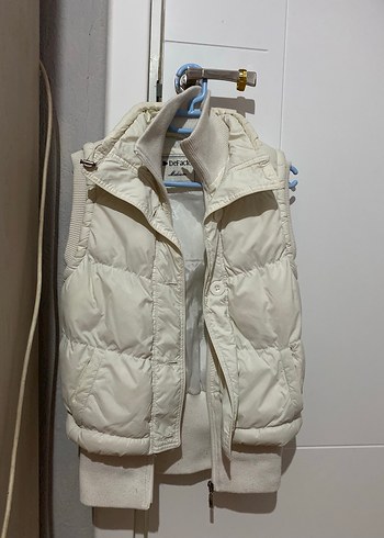 Beyaz Kemerli Yaka Detaylı Kadın Şişme Yelek - Görsel 2