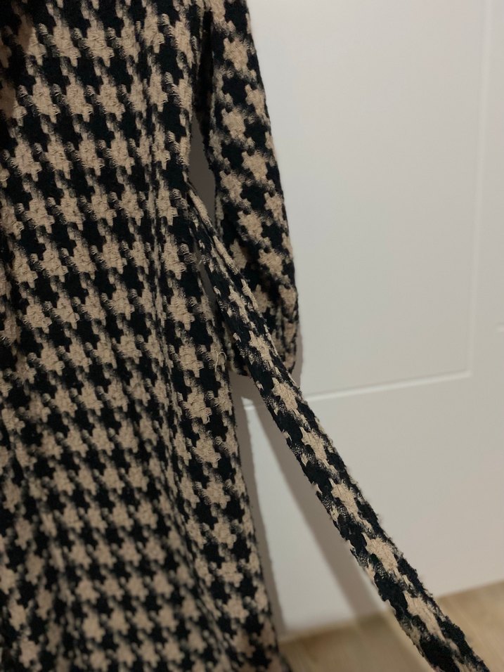 Kahverengi Uzun Örgü Kadın Kaban - Görsel 3