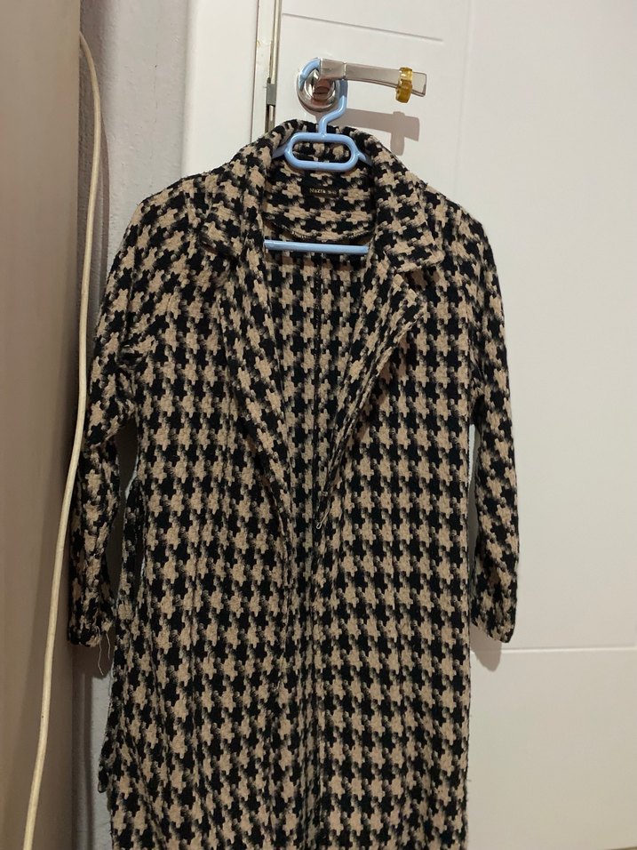 Kahverengi Uzun Örgü Kadın Kaban - Görsel 2