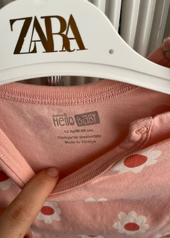 Düğmeli Papatya Desenli Bebek Tulumu - Görsel 3