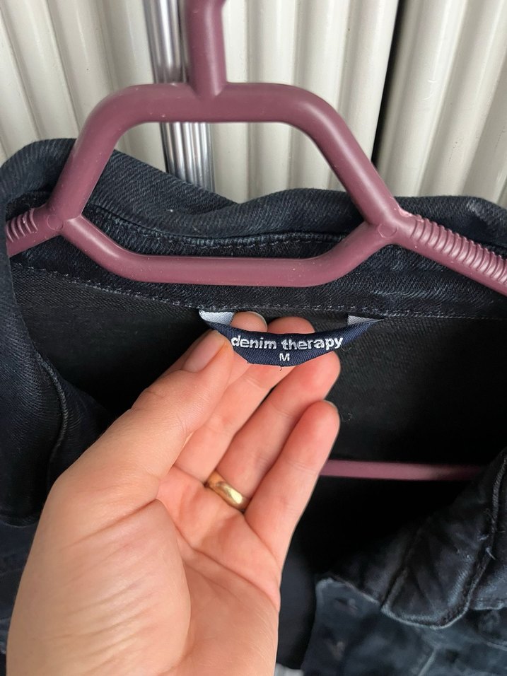 Gri Kadın Denim Ceket Düğmeli - Görsel 3