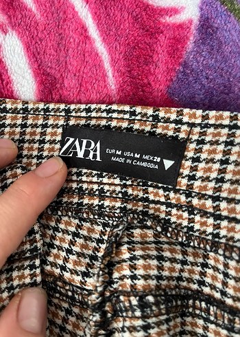 Düğmeli Çok Renkli Midi Kumaş Kadın Pantolon - Görsel 2