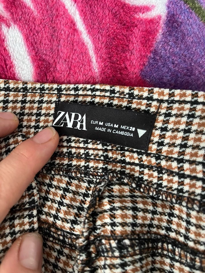 Düğmeli Çok Renkli Midi Kumaş Kadın Pantolon - Görsel 2