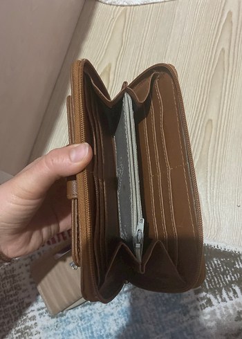 Kadın Kahverengi Deri Fermuarlı Cüzdan - Görsel 4