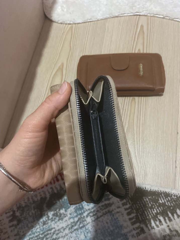 Kadın Kahverengi Deri Fermuarlı Cüzdan - Görsel 3