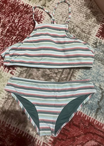 Çok Renkli Çizgili Mini Bikini Takımı - Görsel 2