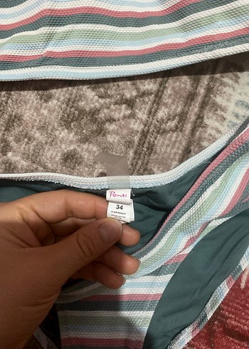 Çok Renkli Çizgili Mini Bikini Takımı - Görsel 3