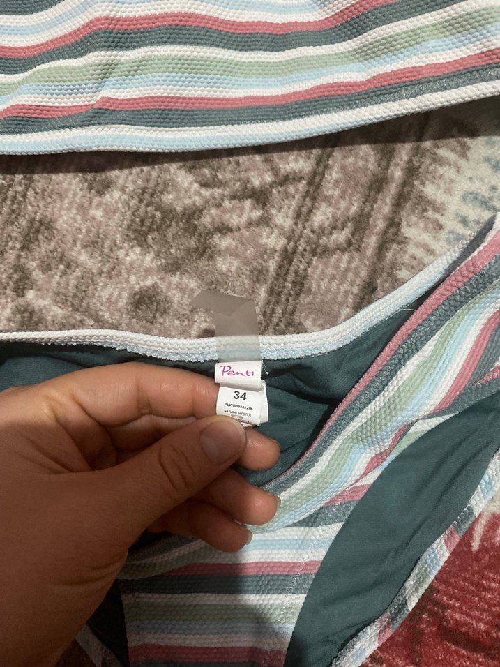 Çok Renkli Çizgili Mini Bikini Takımı - Görsel 3