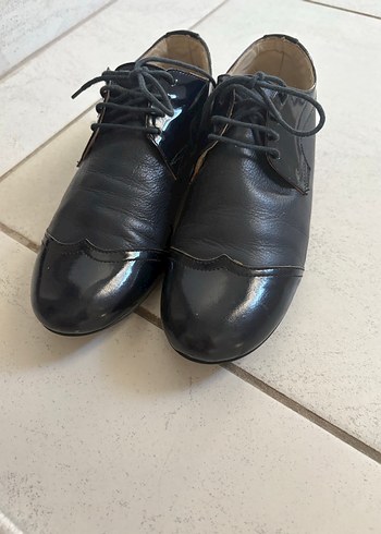 38 Beden lacivert Renk Siyah Deri Stiletto Topuklu Klasik Oxford Ayakkabı