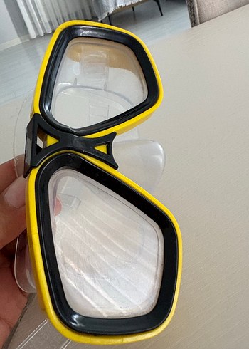 Sarı Fermuarlı Biker Stil Yüzücü Gözlüğü