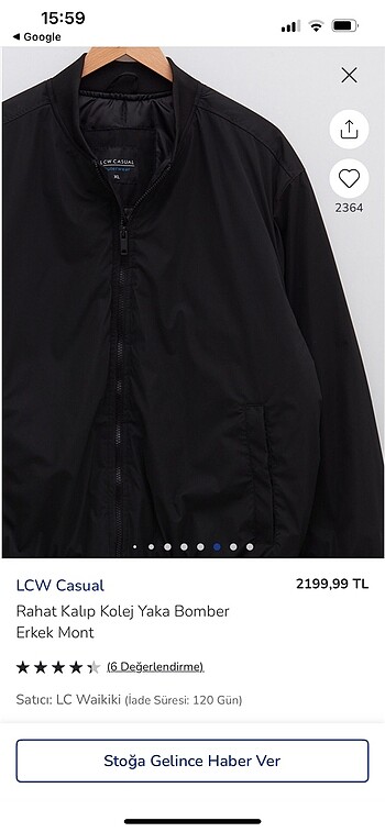 LC Waikiki Erkek siyah mont
