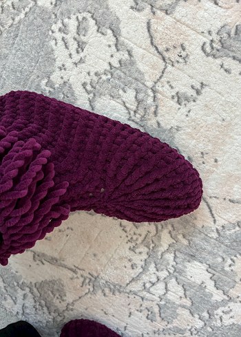 Mor Örgü Kız Ev Terliği - Görsel 2