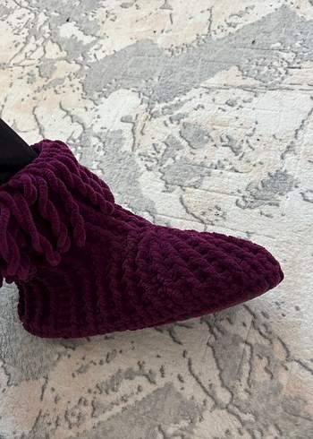 Mor Örgü Kız Ev Terliği - Görsel 3