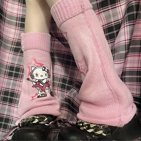 Pembe Hello Kitty Gothic Star Tozluk