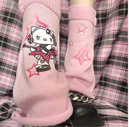 Diğer Pembe Hello Kitty Gothic Star Tozluk