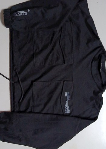 Siyah Baskılı Kadın Sweatshirt
