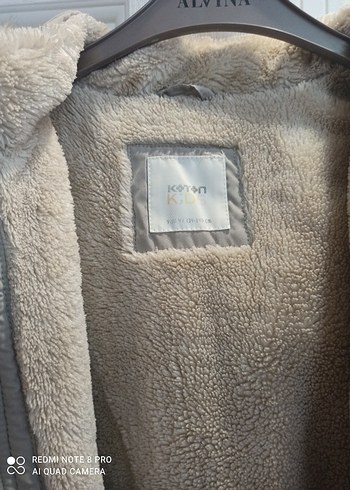 Gri Kapüşonlu kız çocuk Kışlık Mont - Görsel 3