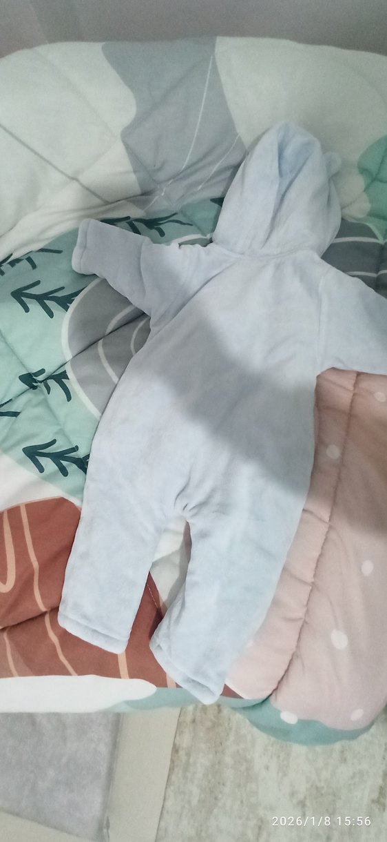 Mavi Düğmeli Erkek Bebek Tulum - Görsel 2