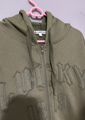 Yeşil Kapüşonlu Fermuarlı Sweatshirt - Görsel 2