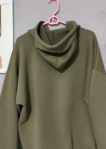 Yeşil Kapüşonlu Fermuarlı Sweatshirt - Görsel 3