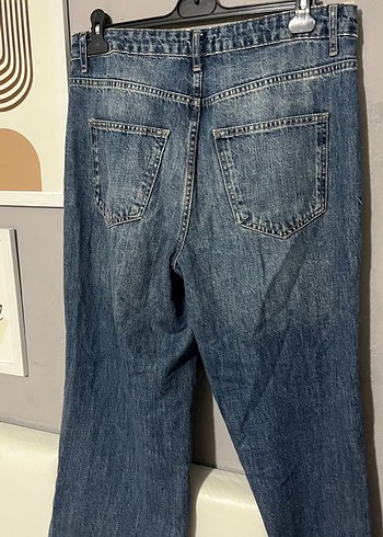 Gri Mavi Rahat Kesim Kadın Kot Pantolon - Görsel 3