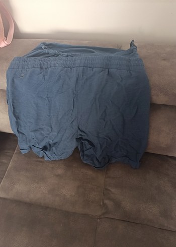 Gri Keten Hamile Mini Şort - Görsel 2