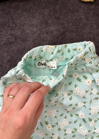 Yeşil Çiçek Desenli Kız Bebek Pantolonu - Görsel 4