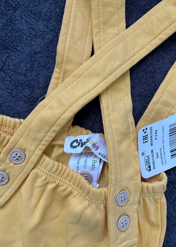 Sarı Erkek Çocuk Askılı Tulum - Görsel 4