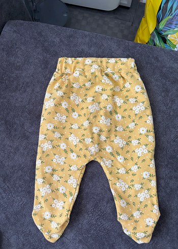 Çiçek Desenli Sarı Kız Bebek Pantolon - Görsel 4